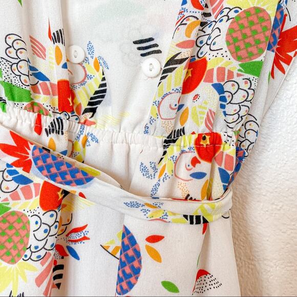 Urban Outfitters Cooperative Floral Pineapple Tie Waist Dress Size XS - Picture 9 of 11